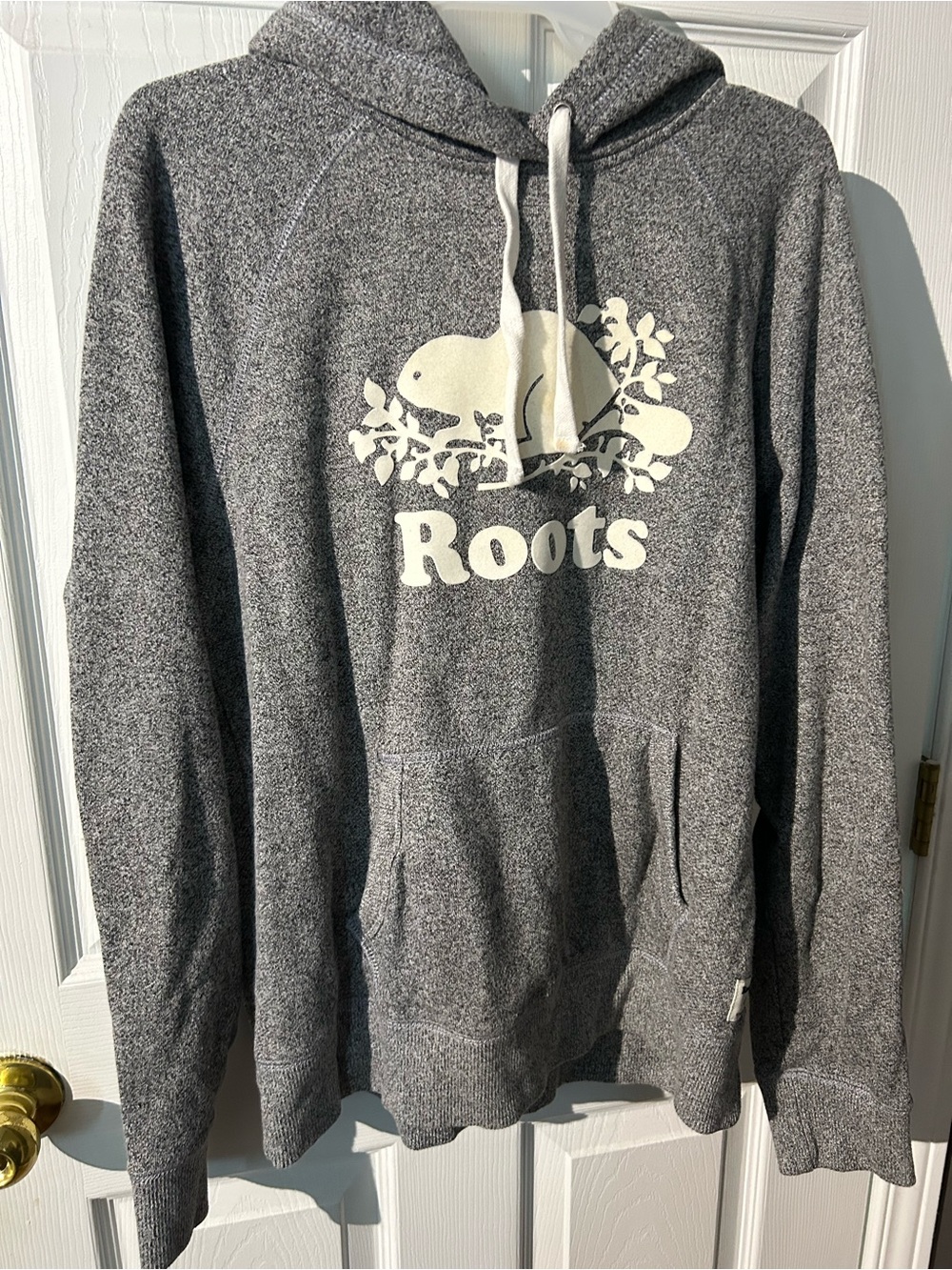 Roots Gray Hoodie with Cream Beaver Logo